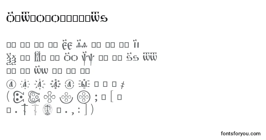 Czcionka OrthodoxDigits – alfabet, cyfry, specjalne znaki