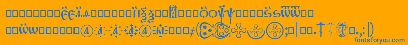 OrthodoxDigits Font – Blue Fonts on Orange Background