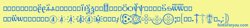 OrthodoxDigits Font – Blue Fonts on Yellow Background