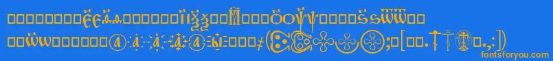 OrthodoxDigits Font – Orange Fonts on Blue Background