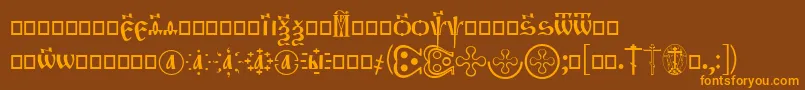 OrthodoxDigits Font – Orange Fonts on Brown Background