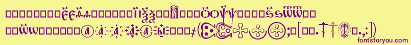 Więcej informacji o czcionce OrthodoxDigits Czcionka OrthodoxDigits – fioletowe czcionki na żółtym tle