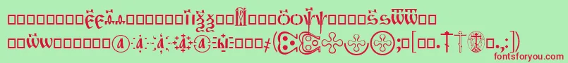 OrthodoxDigits Font – Red Fonts on Green Background