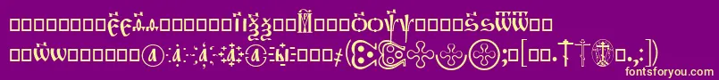 Fonte OrthodoxDigits – fontes amarelas em um fundo roxo