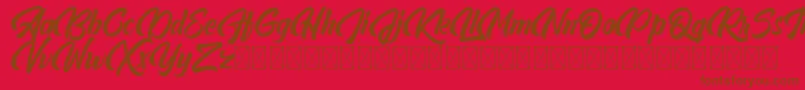 Abeganshi Font – Brown Fonts on Red Background