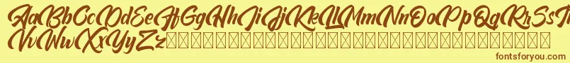 Abeganshi Font – Brown Fonts on Yellow Background