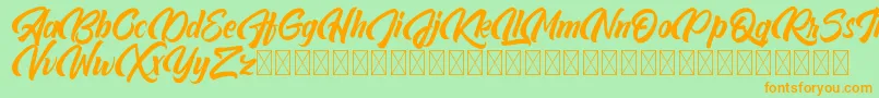 Abeganshi Font – Orange Fonts on Green Background
