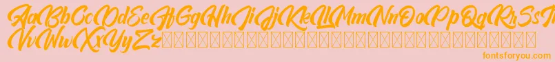 Abeganshi-Schriftart – Orangefarbene Schriften auf rosa Hintergrund