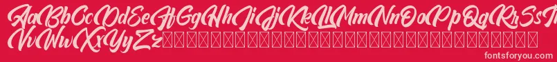 Abeganshi Font – Pink Fonts on Red Background