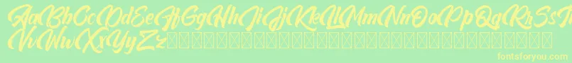 Abeganshi Font – Yellow Fonts on Green Background
