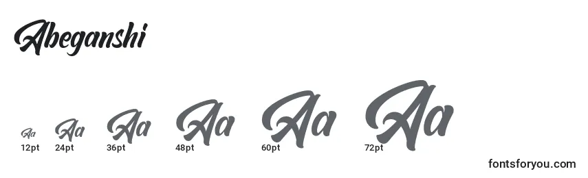 Abeganshi Font Sizes