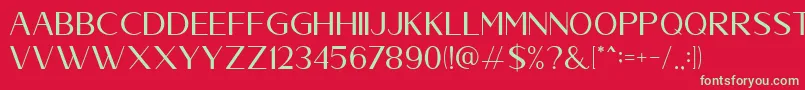 フォントAbenda – 赤い背景に緑の文字