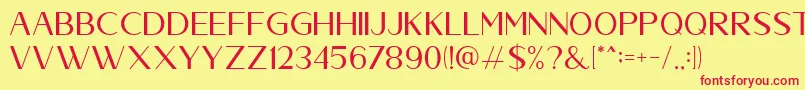 Abenda Font – Red Fonts on Yellow Background