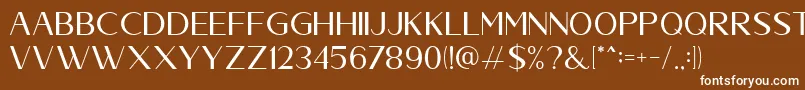 フォントAbenda – 茶色の背景に白い文字