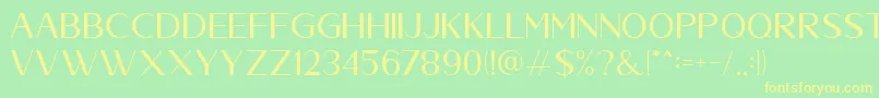 Abenda Font – Yellow Fonts on Green Background