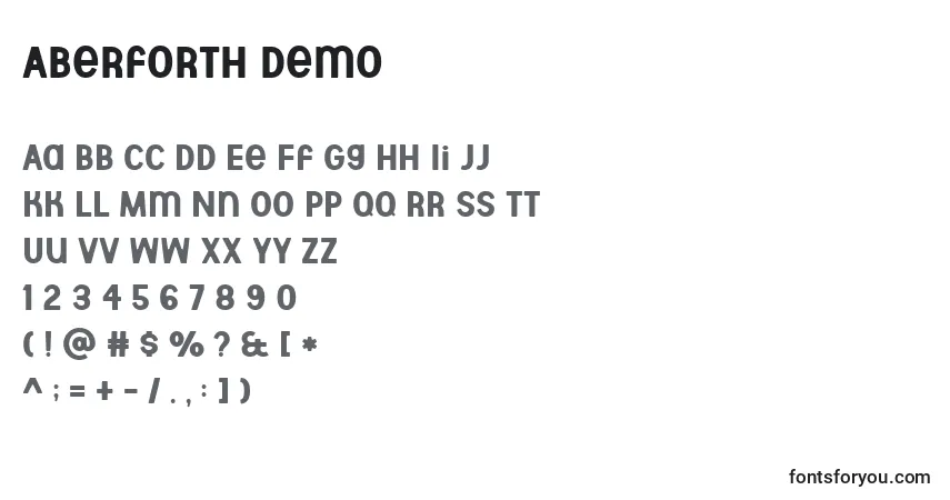 Шрифт Aberforth Demo – алфавит, цифры, специальные символы