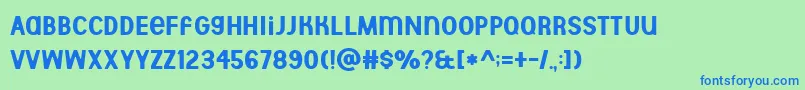 Aberforth Demo Font – Blue Fonts on Green Background