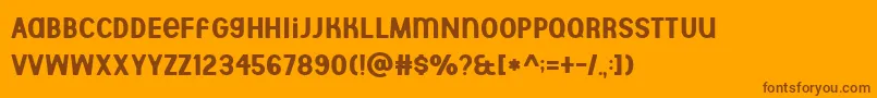 Aberforth Demo-Schriftart – Braune Schriften auf orangefarbenem Hintergrund