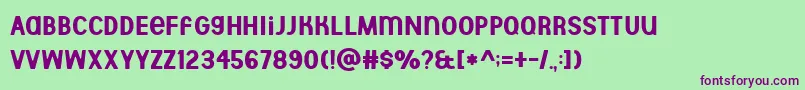 Aberforth Demo Font – Purple Fonts on Green Background