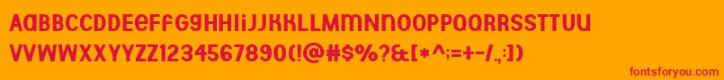 Aberforth Demo-Schriftart – Rote Schriften auf orangefarbenem Hintergrund