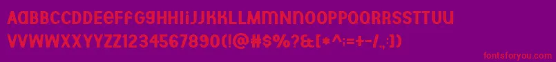 フォントAberforth Demo – 紫の背景に赤い文字