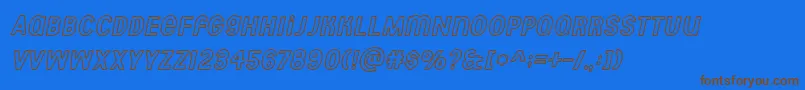 Aberforth outline italic Font – Brown Fonts on Blue Background