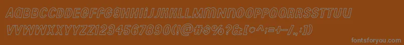 fuente Aberforth outline italic – Fuentes Grises Sobre Fondo Marrón
