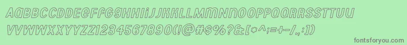 フォントAberforth outline italic – 緑の背景に灰色の文字