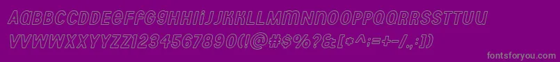 Police Aberforth outline italic – polices grises sur fond violet