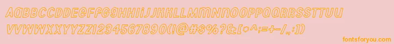 Aberforth outline italic-Schriftart – Orangefarbene Schriften auf rosa Hintergrund