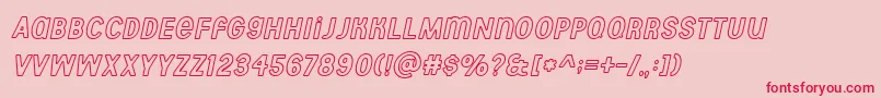 fuente Aberforth outline italic – Fuentes Rojas Sobre Fondo Rosa