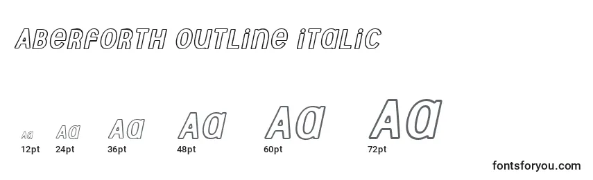 Größen der Schriftart Aberforth outline italic