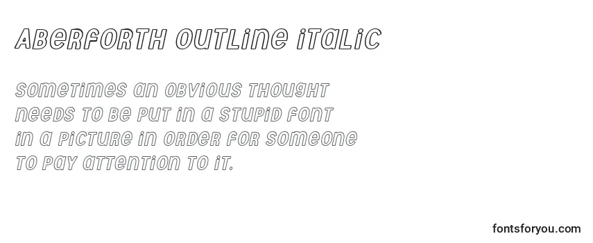 Fonte Aberforth outline italic