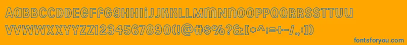 Aberforth outline Font – Blue Fonts on Orange Background