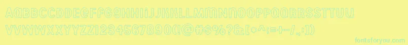 フォントAberforth outline – 黄色い背景に緑の文字