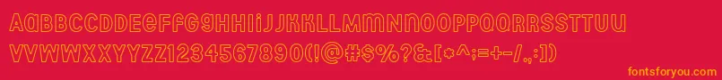 Aberforth outline Font – Orange Fonts on Red Background