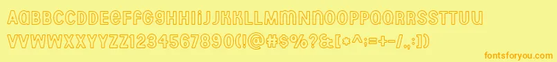 Aberforth outline Font – Orange Fonts on Yellow Background