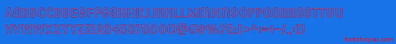 Aberforth outline Font – Red Fonts on Blue Background