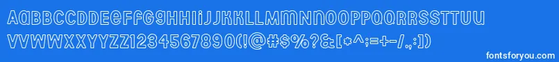 Aberforth outline Font – White Fonts on Blue Background