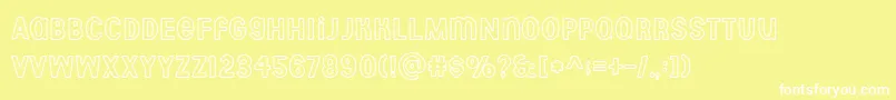 Aberforth outline Font – White Fonts on Yellow Background