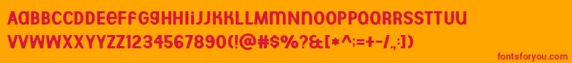 Aberforth Rough Font – Red Fonts on Orange Background