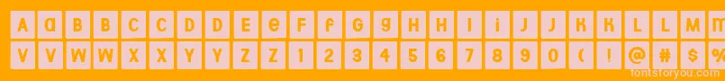 フォントAberforth Tiles – オレンジの背景にピンクのフォント