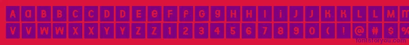 フォントAberforth Tiles – 赤い背景に紫のフォント
