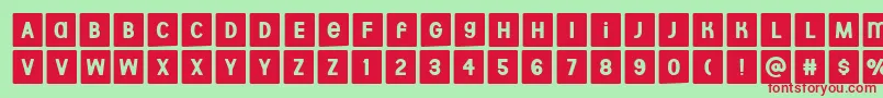 Aberforth Tiles Font – Red Fonts on Green Background