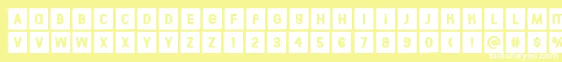 フォントAberforth Tiles – 黄色い背景に白い文字