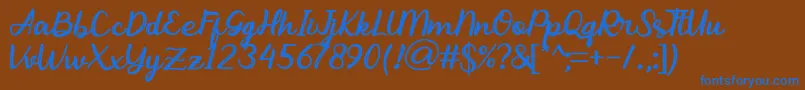 Abhayas Light Font – Blue Fonts on Brown Background