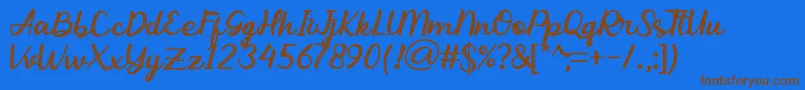 Abhayas Light Font – Brown Fonts on Blue Background