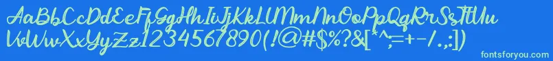 Abhayas Light Font – Green Fonts on Blue Background