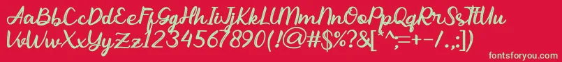 Abhayas Light Font – Green Fonts on Red Background