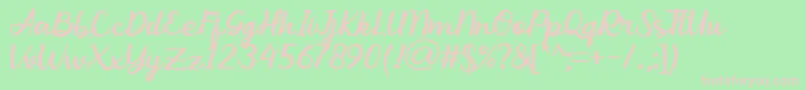 Abhayas Light Font – Pink Fonts on Green Background